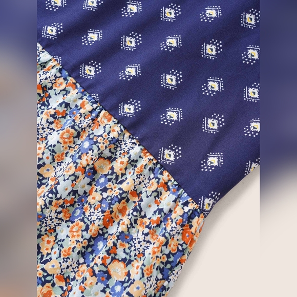 NEW NWT Plus Size Bloomchic Boho Print Ruffle Cap Sleeve Lace Up Dress - Picture 6 of 10